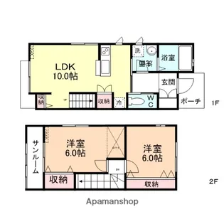 富山県射水市神楽町【テラスハウス】の間取り
