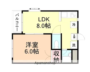ふぉるて広小路【206号室】の間取り