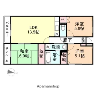 フィール高岡駅南【101号室】の間取り