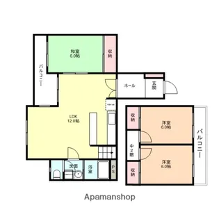 富山県高岡市野村【マンション】の間取り
