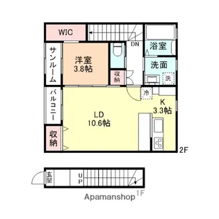 エコ・フィールズ中曽根F【3号室】の間取り