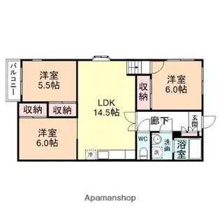 富山県高岡市野村【マンション】の間取り