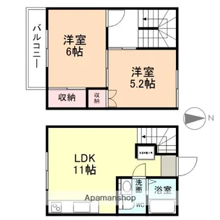 ラセーヌ紀らら【105号室】の間取り
