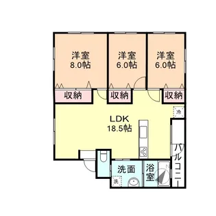 ヴァン・テ・アン片口 B棟【2階】の間取り
