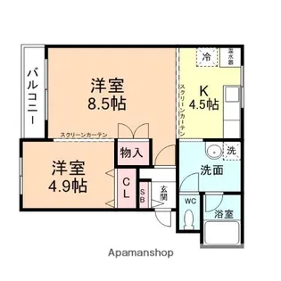 富山県高岡市中保【マンション】の間取り