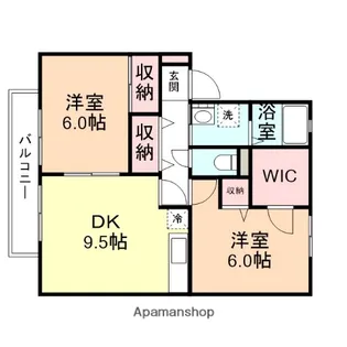 スカイクレスト A【102号室】の間取り