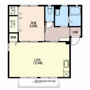 ドミール野村【1階】の間取り