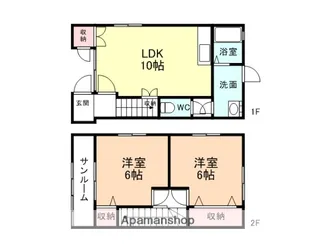 富山県射水市作道【テラスハウス】の間取り
