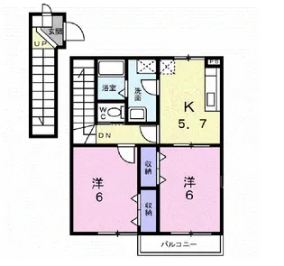 シャントゥクレール【2階】の間取り