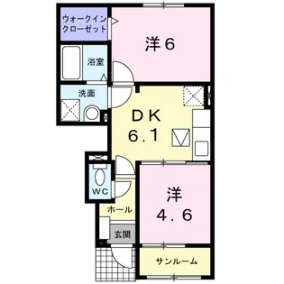 ラ・セゾン・クレール【1階】の間取り