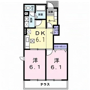 サイモンSEVEN B【1階】の間取り