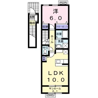 フルールⅡ【2階】の間取り