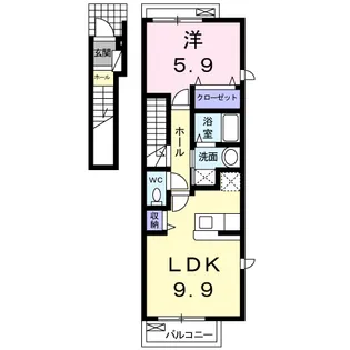 プレ・リヴィエールⅠ【2階】の間取り