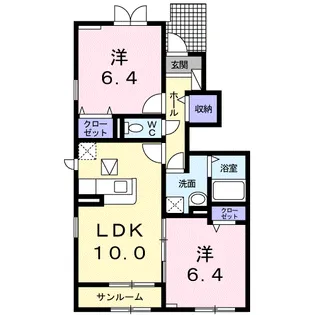リブレ守護町A【1階】の間取り