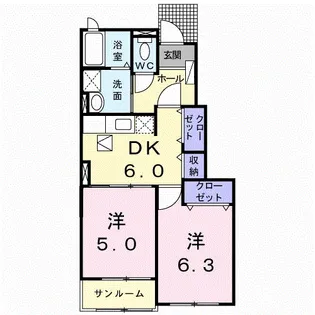 マーブル Ⅲ【1階】の間取り