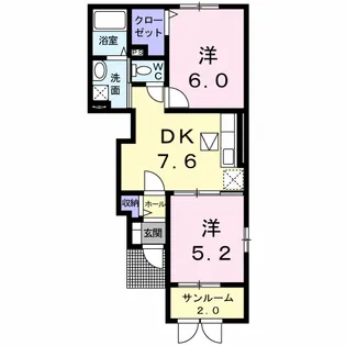 メロディ D【1階】の間取り