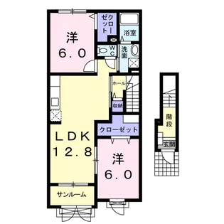 スパシアス E【2階】の間取り