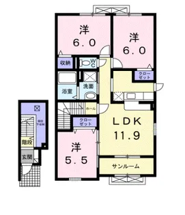 メゾンビューⅡ【2階】の間取り