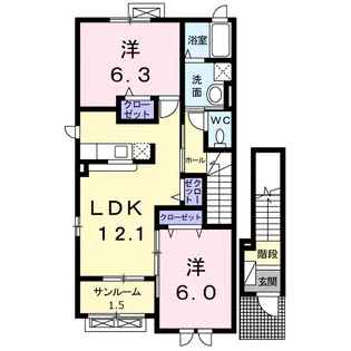 カーサ・ブローテⅠ【2階】の間取り
