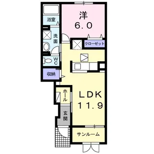 フェリーチェ・優Ⅱ【1階】の間取り
