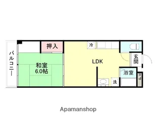 コーポ山美【205号室】の間取り