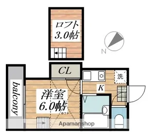 駅南第2レジデンス【102号室】の間取り