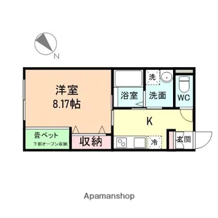 ソシア メゾンドA【103号室】の間取り
