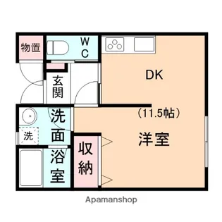 アモーレ本町 C棟【1-2号室】の間取り