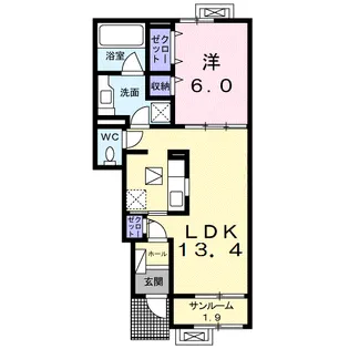 アパルトマンSHOGO【1階】の間取り