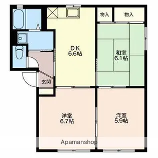 エスポワール21B【1階】の間取り