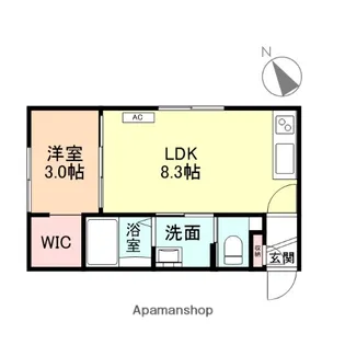 リフージョ太閤山Ⅳ【1-B号室】の間取り