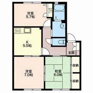 グレイスハウスB【1階】の間取り