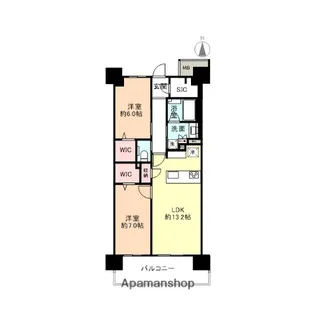 プレミア高岡駅前レジデンス【7階】の間取り