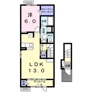 エソール中川【2階】の間取り