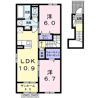 アクール【2階】の間取り