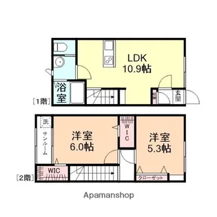 カサーレ中太閤山Ⅱ【C号室】の間取り