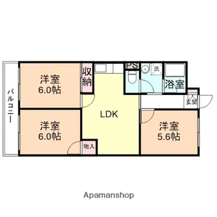 パークキャッスル高岡【706号室】の間取り
