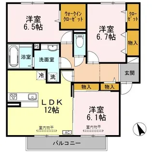 クオーレ A棟【2階】の間取り