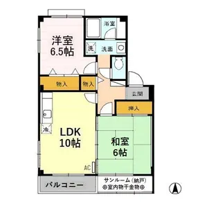レジデンス横田南【1階】の間取り
