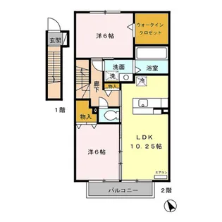 ローズコートK B【2階】の間取り