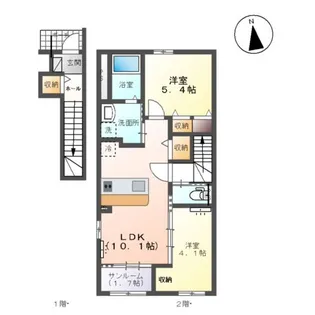 ルーベンス城東【2階】の間取り