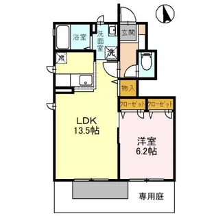 アンソレイユ B棟【1階】の間取り