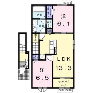 アンシャンテ Ⅵ【2階】の間取り