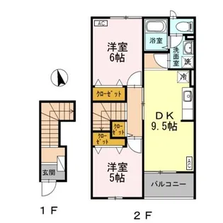 ヴァンレーヌ【2階】の間取り