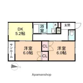 富山県高岡市野村【アパート】の間取り