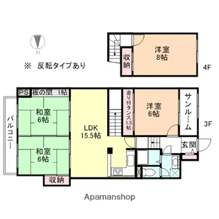 プレジデントステイツ上袋 A棟【3階】の間取り