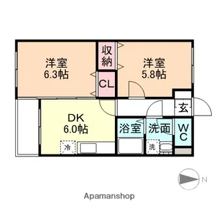 ソフィア堀川【102号室】の間取り