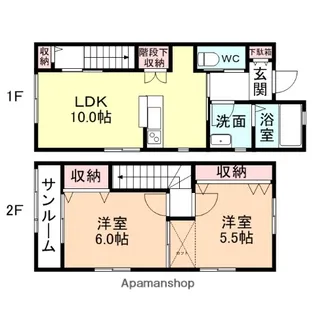 富山県富山市下冨居1丁目【テラスハウス】の間取り