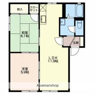 メゾン・クレール【1階】の間取り