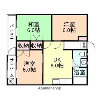 トリコローレ上赤江(コーポ上赤江)【203号室】の間取り
